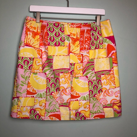 Lilly Pulitzer Happiest Hour Patchwork Skirt. Size 6 - Picture 3 of 7